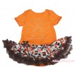Thanksgiving Orange Baby Bodysuit Turkey Pumpkin Pettiskirt & Sparkle Rhinestone Baby Turkey Print JS4890